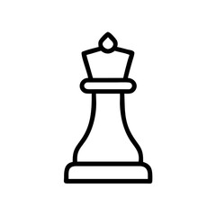 Poster - A simple graphic depiction of a queen chess piece with a clean and minimalist outline style design