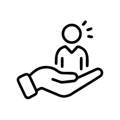 Poster - Person with lightbulb idea being held in a hand representing support and guidance for success
