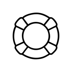 Poster - A simple graphic shows a black and white life preserver with a round shape and thick lines design element
