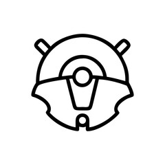 Poster - Stylized robot head with circular eyes and antenna in simple line drawing style is showcased here