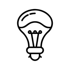 Poster - A simple graphic of a lightbulb with a clear outline against a white background image for design use