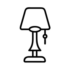 Poster - A simple drawing of a bedside fixture with a pull chain and a shade on a white background