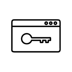 Poster - A webpage containing a simple key icon for security and access on a white background design