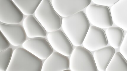 Poster - rounded white cells interconnecting dynamically, creating minimalist network pattern representing mo