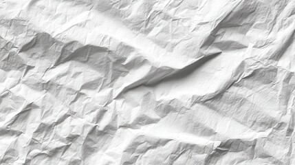 Poster - Crumpled white paper displaying textured, wrinkled surface with abstract patterns, serving as minimalist graphic design background highlighting surface irregularities and visual complexity