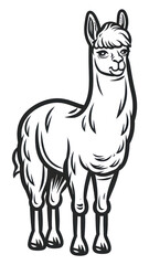 Poster - PNG Line alpaca tattoo flat illustration illustrated kangaroo drawing.