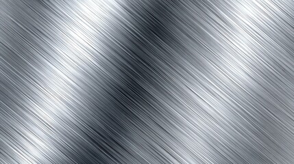 Poster - Metallic surface showing diagonal striations, representing contemporary industrial aesthetic with sleek textural metallic pattern