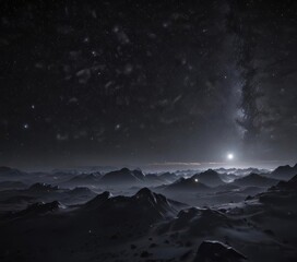 Wall Mural - Vast expanse of glittering stars across inky blackness ,  outer space,  cosmic background,  night sky