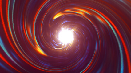 Poster - A dynamic tunnel of swirling multicolored lights, creating a hyperspace travel effect with glowing motion streaks