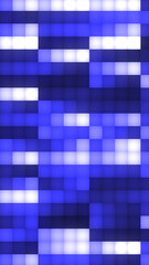 Poster - a grid of glowing blue and white squares, evoking digital data visualization or a futuristic led int