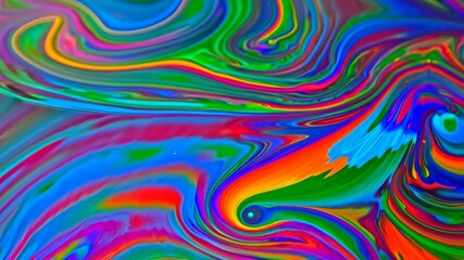 Poster - Intricate abstract swirls of vibrant rainbow colors create a mesmerizing and dynamic visual texture, full of bright tones.