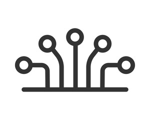 Poster - Abstract tech icon, depicting neural networks, circuit boards or connection nodes. Simple, modern style. Use for technology, science, data, or networking concepts.