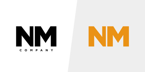 Fototapete - Letter N and M, NM logo design template. Minimal monogram initial based logotype.