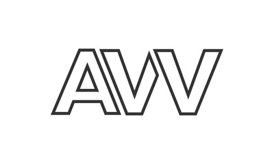 Poster - AVV logo design template with strong and modern bold text. Initial based vector logotype featuring simple and minimal typography. Trendy company identity.