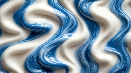 Aufkleber - Abstract swirl design with blue and white wavy patterns and small white dots resembling a starry night sky