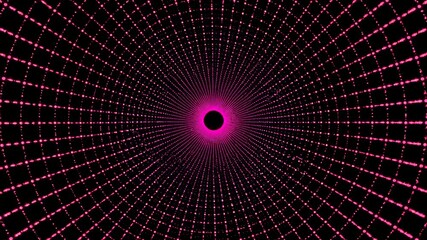 Poster - Abstract pink grid pattern with central black circle and light effect  