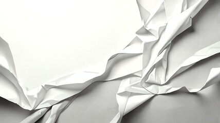 Wall Mural - abstract white creases: a study in texture and form