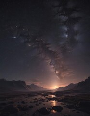 Wall Mural - dark velvet sky ablaze with countless glittering stars , wallpaper, glitter