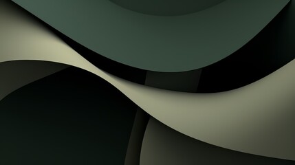 Fototapete - Black and white image of a wave with a green background. The image has a mood of calmness and serenity