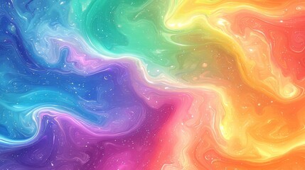 Aufkleber - Colorful swirl of paint with a starburst pattern. The colors are bright and vibrant, creating a sense of energy and excitement. The swirls and stars give the impression of movement