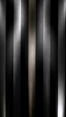 Poster - Abstract textural wallpaper with vertical stripes in black, silver and bronze colors casting dramatic shadows creating a modern, elegant effect