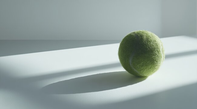 Single tennis ball on a light surface