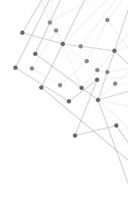 Fototapete - Website header or banner design with abstract geometric background and connecting dots and lines. Global network connection. Digital technology with plexus background and space for your text