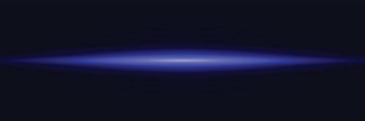 bright horizontal blue glow beam on a dark background. perfect for banners, interfaces, sci-tech, an