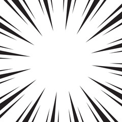 Aufkleber - Manga comic explosion, motion or movement effect, vector background. Manga anime cartoon radial speed lines and abstract pattern for comic book burst, flash ray or explode bang action