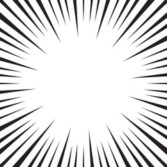 Aufkleber - Manga comic explosion, motion or movement effect, vector background. Manga anime cartoon radial speed lines and abstract pattern for comic book burst, flash ray or explode bang action