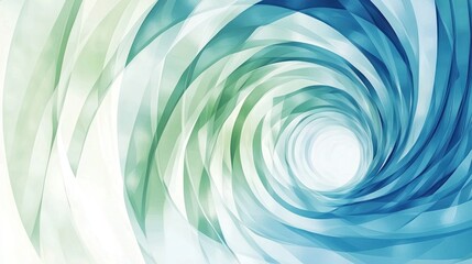 Poster - Swirling abstract tunnel illusion with gradients of blues and greens colors