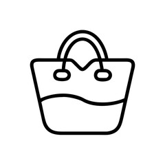 Poster - Outline drawing of a tote with handles and a curved line separating the top and bottom areas of the bag