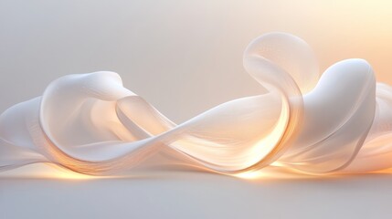Poster - Abstract flowing forms with soft light creating a dreamy and ethereal atmosphere