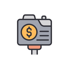Poster - Creative Income Depiction With Currency Coin Sign On Digital Platform