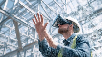 Poster - Engineer Using VR Headset for Construction Visualization and Design