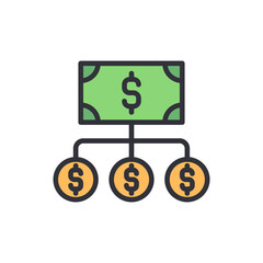 Poster - Conceptual Icon Illustrating Income Distribution And Financial Strategy