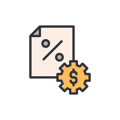 Poster - Financial Optimization Represented By Percentage Paper And Gear With Dollar