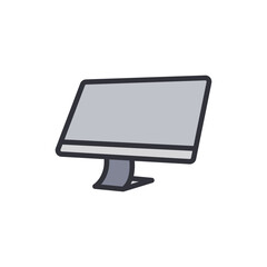 Poster - Cartoonish Rendering Of A Computer Monitor Isolated On White Space