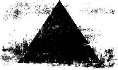 Poster - Abstract black triangle with grunge texture on white background. Vector illustration