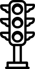 Aufkleber - Stylized black and white traffic light illustration with wings. Vector illustration