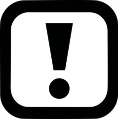 Poster - Black exclamation mark inside a rounded square on a white background. Vector illustration