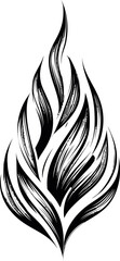 Aufkleber - Abstract black flame illustration with sharp brushstrokes on white background. Vector illustration