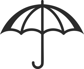 Poster - Black outline of a classic umbrella in a minimalist design illustration. Vector illustration