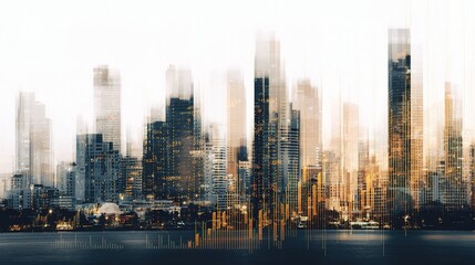 Poster - Double Exposure of City Buildings with Unique Abstract Effect