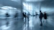 © WS Studio 1985 - Blurred Motion of Office Workers Moving Through Bright Space