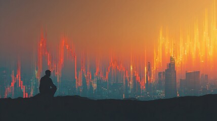 Poster - Graphical Representation of Vietnamese Stock Market Trends at Sunset