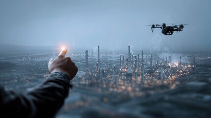 Poster - Drone Monitoring Over Oil Refinery Visualized at Gigapixel Scale