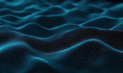 Poster - Abstract blue digital wave background; tech design