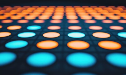 Poster - Abstract light grid, vibrant colors, technology background, digital art, website design