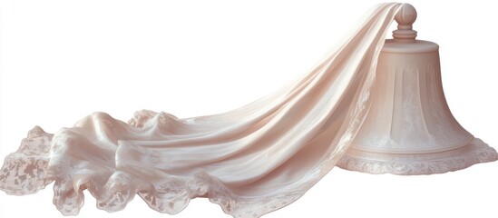 Poster - ethereal bell encased with flowing fabric, embodying serenity an